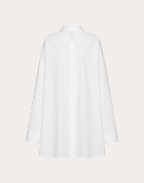 Valentino - Camicia In Cotton Popeline - Bianco Ottico - Donna - Camicie E Top