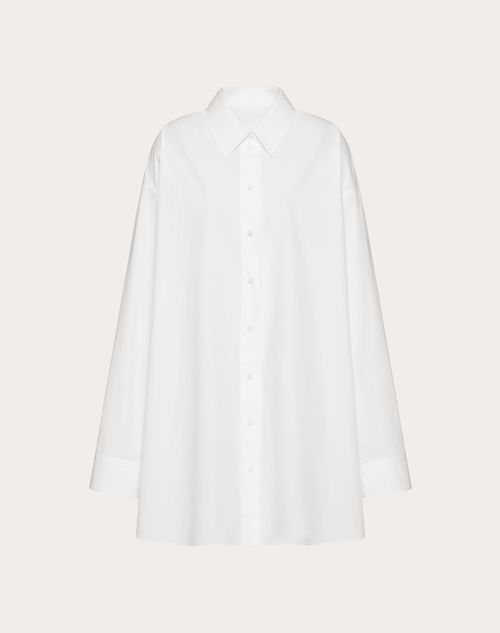 Valentino - Camisa De Popelina De Algodón - Blanco Óptico - Mujer - Shelf - W Pap - Surface W2