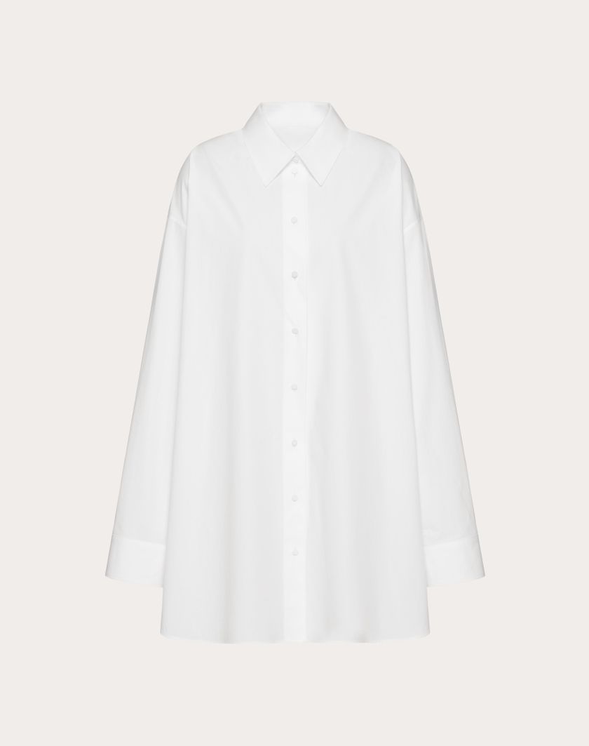 Valentino Handbags Camicia In Cotton Popeline per Donna in Bianco Ottico | Valentino IT