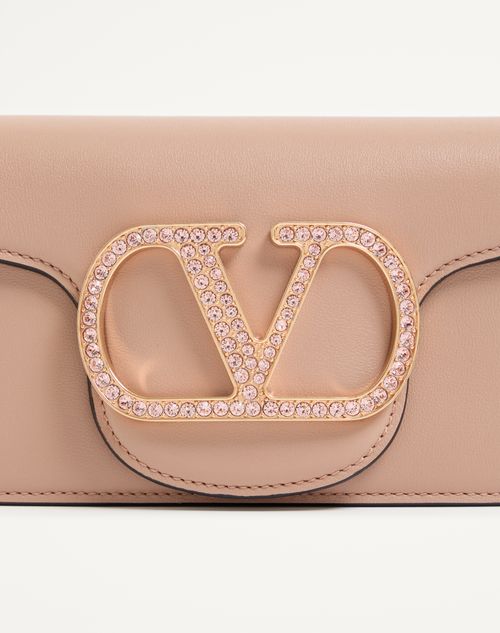Valentino Garavani - Valentino Garavani Locò Small Shoulder Bag With Jewel Logo - Rose Cannelle - Woman - Shoulder Bags