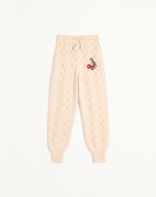 Valentino - Wool Knit Trousers - Ivory - Woman - Trousers And Shorts