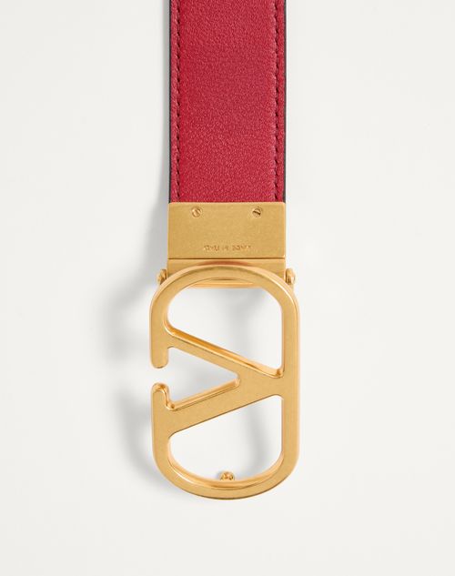 Vlogo Signature Reversible Shiny Calfskin Belt 30 Mm for