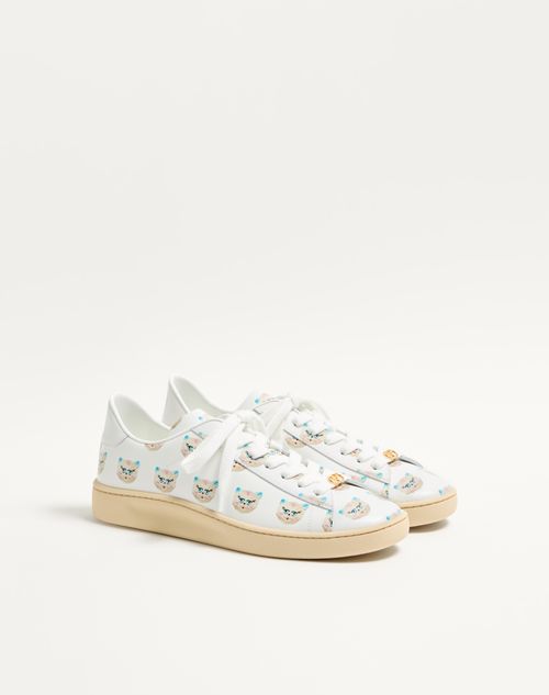 Valentino Garavani - Royco Sneaker In Nappa Calfskin With Le Chat De La Maison Motif - White - Man - Sneakers