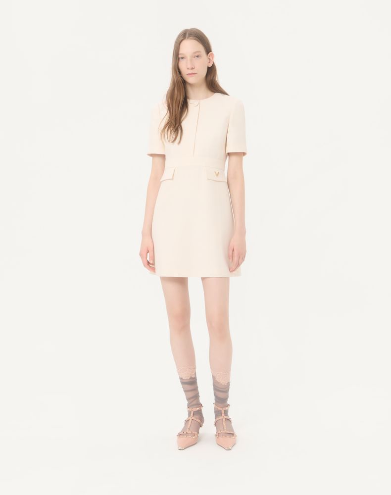 Valentino Crepe Couture Short Dress Woman Vanilla 44