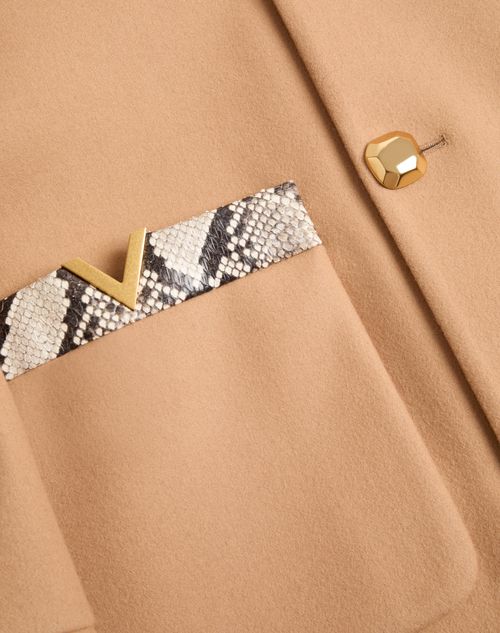 Valentino - Valentino Double-breasted Trench Coat In Wool Felt With Ayers Inserts - Beige - Man - Coats And Blazers