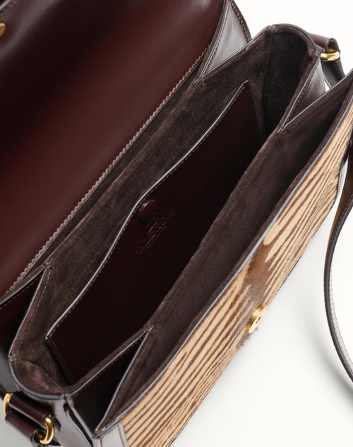 Valentino Garavani 9to5 Shoulder Bag In Animalier Pony Effect Calfskin