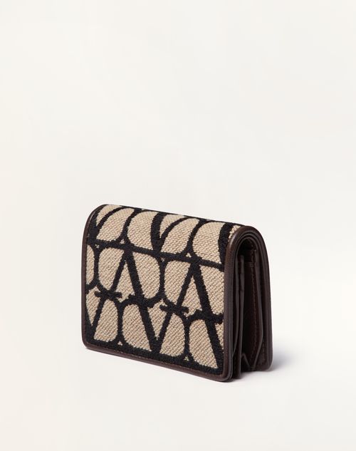 VALENTINO スモールウォレット TOILE ICONOGRAPHE Small Toile Iconographe Wallet for Woman in Natural/fondant