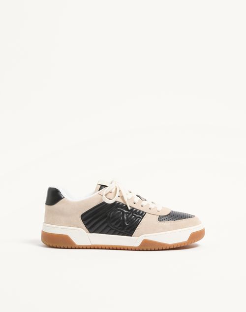 Valentino Garavani - Sparry Trainer In Split Leather And Nappa - Black - Man - Sneakers