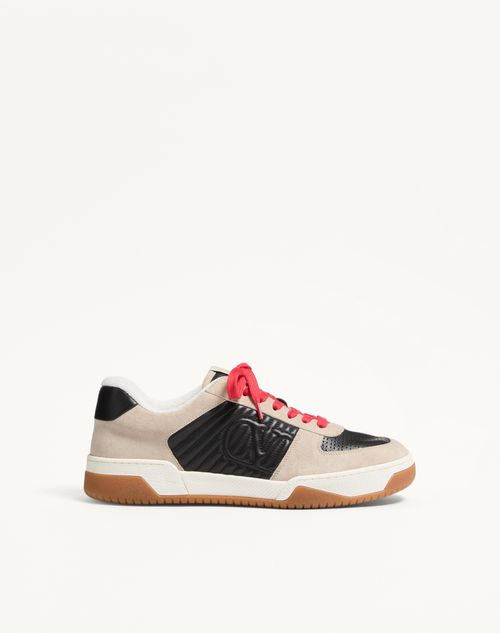 Valentino Garavani - Sparry Sneaker In Split Leather And Nappa - Black - Man - Sneakers
