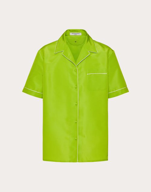 Valentino - Silk Faille Short-sleeve Shirt - Bright Lime - Man - Shirts