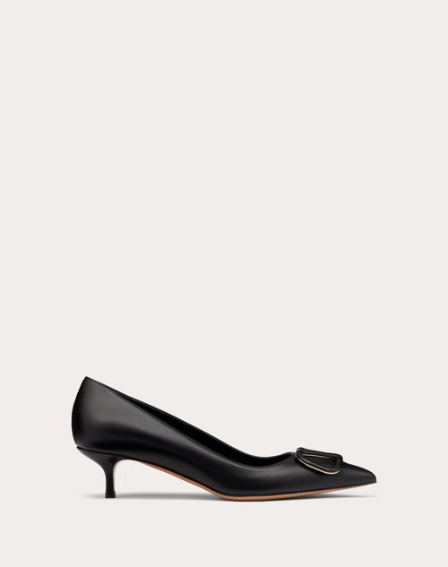 Valentino Garavani - Vlogo Signature Calfskin Pump 45mm / 1.8 In. - Black - Woman - Shoes