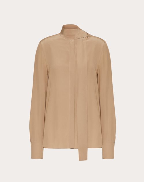 Valentino - Georgette Blouse - Beige - Woman - Shirts And Tops