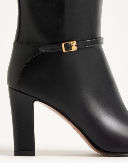 Valentino Garavani - Pattie Calfskin Boot 100mm - Black - Woman - Boots And Ankle Boots