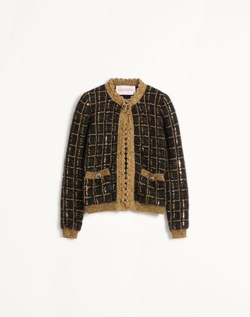 Valentino - Mohair And Sequin Knit Jacket - Black/gold - Woman - Knitwear