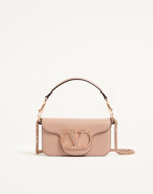 Valentino Garavani - Valentino Garavani Locò Small Shoulder Bag With Jewel Logo - Rose Cannelle - Woman - Shoulder Bags