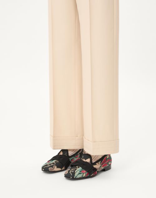 Valentino Garavani - Bowow Loafer In Jacquard Fabric - Multicolour/black - Man - Loafers And Driver