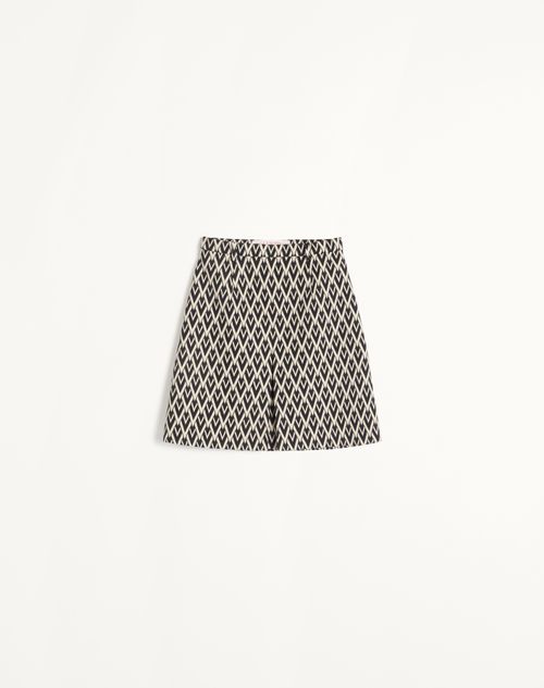 Valentino - Trouser-skirt In Toute La V Jacquard - Black/cream - Woman - Skirts