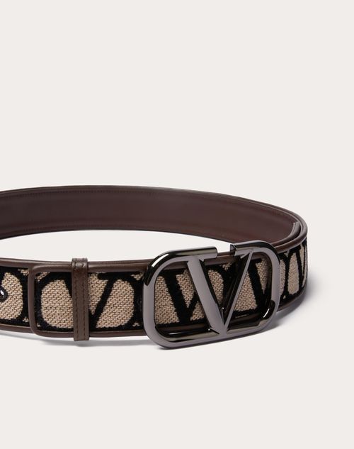 Toile Iconographe Belt With Leather Detailing for Man in Fondantblack