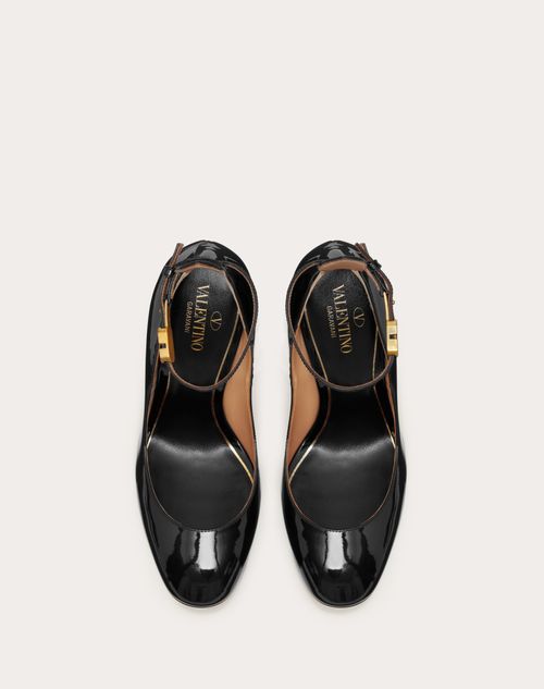 Valentino Garavani Women's Tan-Go Platform Pump in Patent Leather 155mm - Black - Pumps - 40