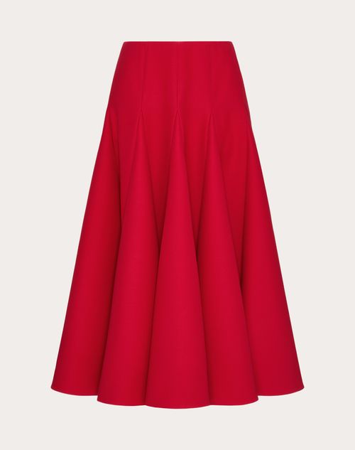Crepe Couture Midi Skirt for Woman in Black | Valentino US Crepe Couture Midi Skirt for Woman in Black | Valentino US