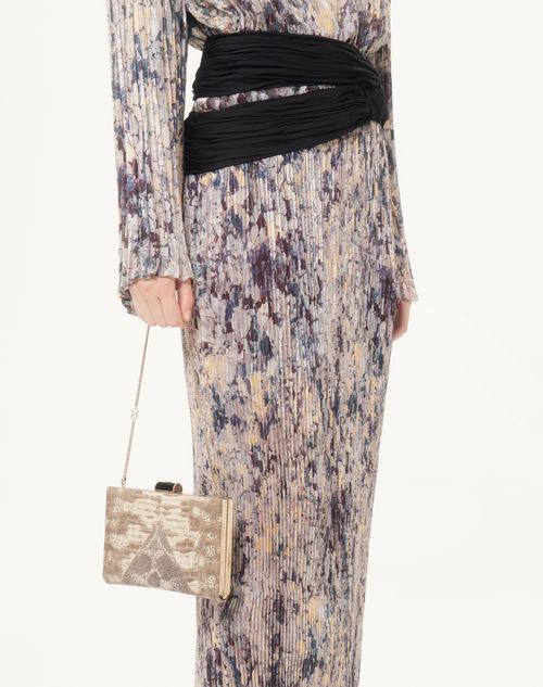 Valentino Garavani - Valentino Garavani Berthe Clutch In Tejus - Grey - Woman - Clutches