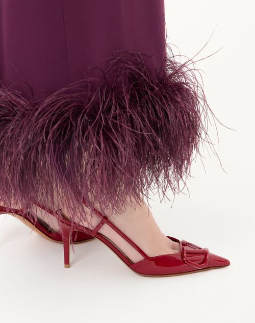 Valentino Garavani - Décolleté Slingback Vlogo Signature In Vernice 80mm - Rosso Scuro - Donna - Décolleté
