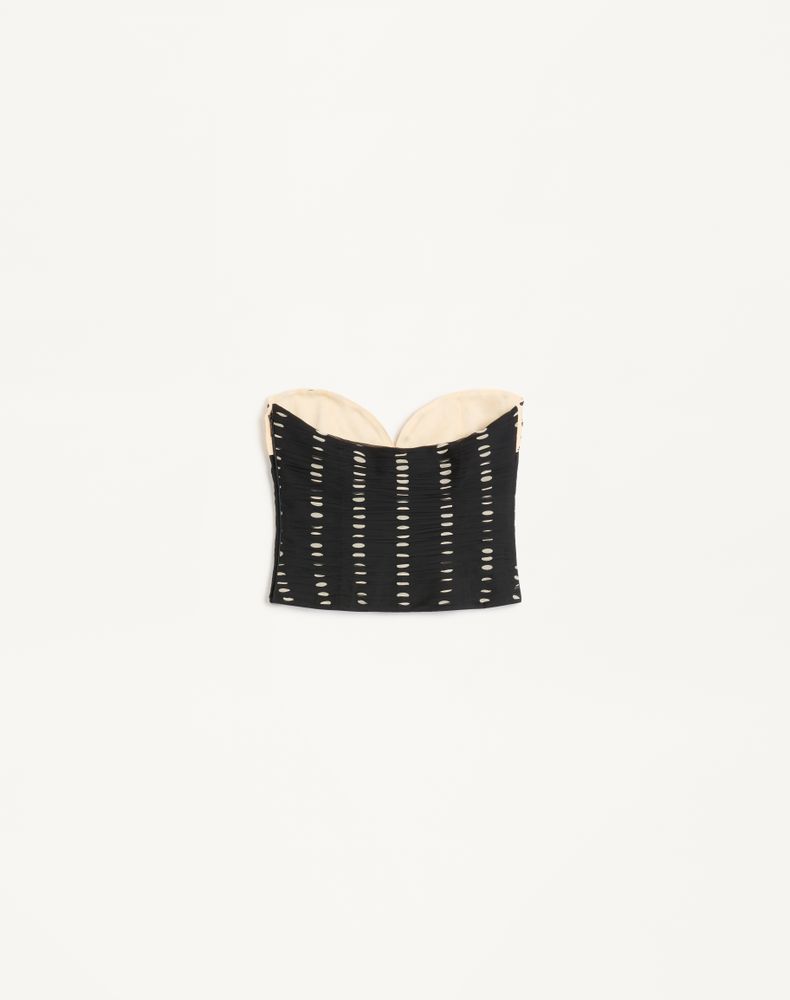 Valentino Chiffon Top In Plusdepois Print Woman Black/Birch 40