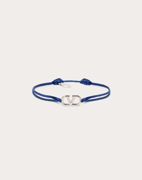 Valentino Garavani - Vlogo Signature Cotton Bracelet - Blue - Man - Jewelry