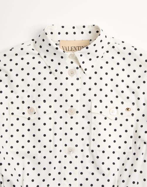 Valentino - Poplin Plusdepois Print Midi Dress - White/ Black - Woman - Dresses