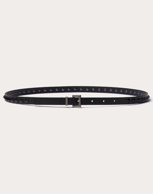 Valentino Garavani - 송아지 가죽 락스터드 벨트 15 Mm - 블랙 - 남성 - Belts - M Accessories