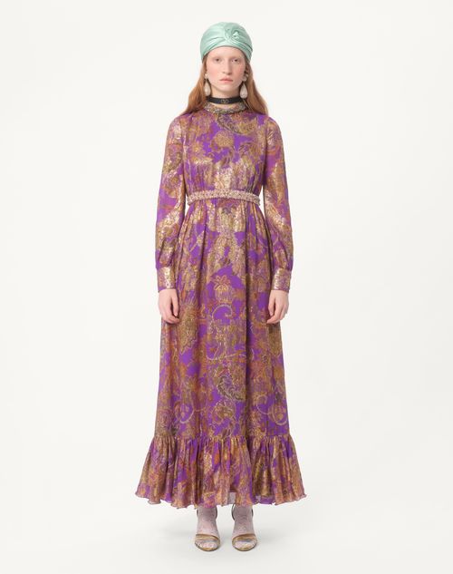 Long Embroidered Dress In Fil Coupe' Lame' Cachemire Apres L Long Embroidered Dress In Fil Coupe' Lame' Cachemire Apres L