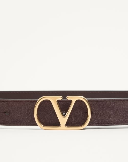 Valentino Garavani - Vlogo Signature Belt In Suede - Testa Di Moro - Man - Belts