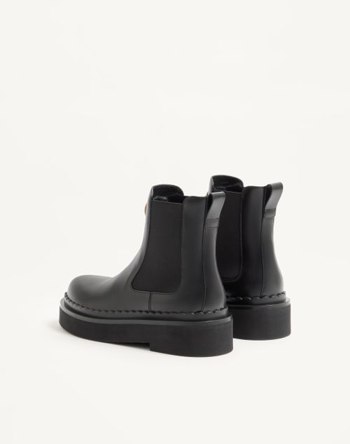 Valentino Garavani - Stivaletto Chelsea Vlogo Signature In Vitello 45mm - Nero - Donna - Stivali E Stivaletti