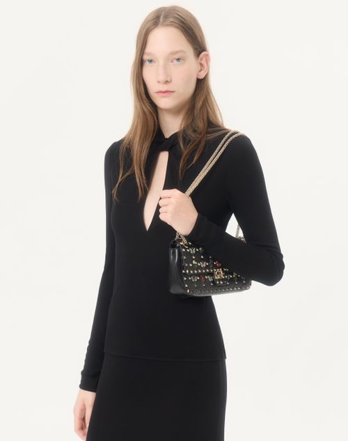 Valentino - Crepe Jersey Top - Black - Woman - Shirts And Tops