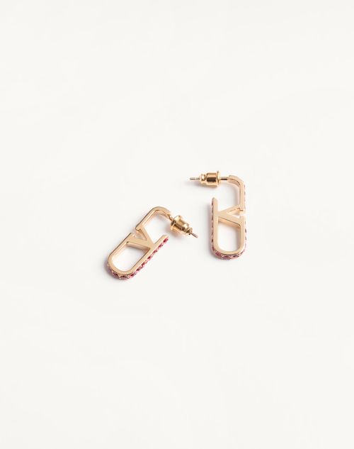 Valentino Garavani - Boucles D'oreilles Valentino Vlogo Signature En Métal Avec Cristaux Swarovski® - Or/multicolore - Femme - Bijoux Et Montres