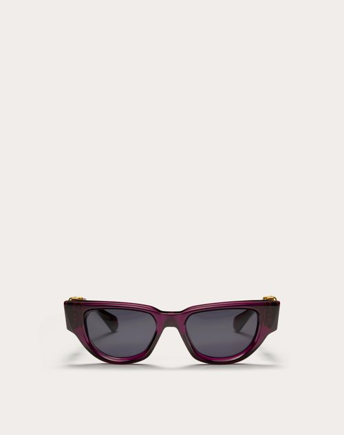 Valentino - Ii - Cat Eye Acetate Vlogo Frame - Purple/dark Grey - Woman - Eyewear