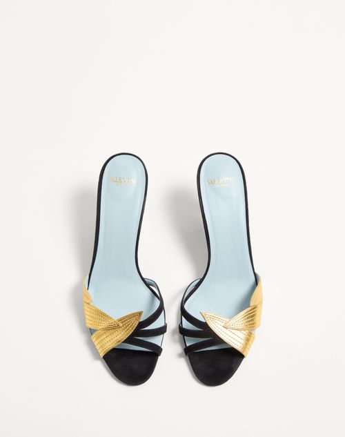 サンダル・ミュール Valentino Garavani Ivory Leather Foliefoliage Sandals Valentino Garavani - Light Ivory Leather Sandal, 60mm