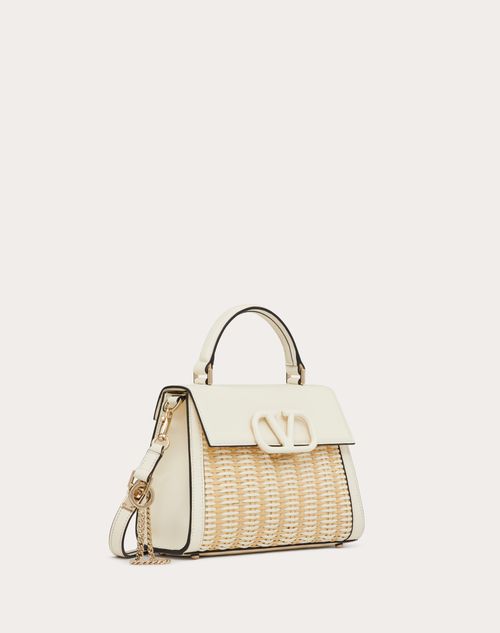 Small Vsling Wicker Handbag for Woman in Natural/ivory | Valentino US