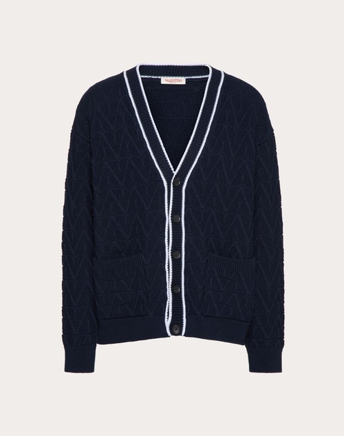 Valentino Garavani V-detail wool cardigan - Blue