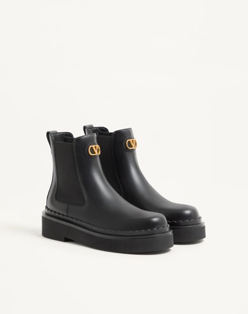 Valentino Garavani - Stivaletto Chelsea Vlogo Signature In Vitello 45mm - Nero - Donna - Stivali E Stivaletti