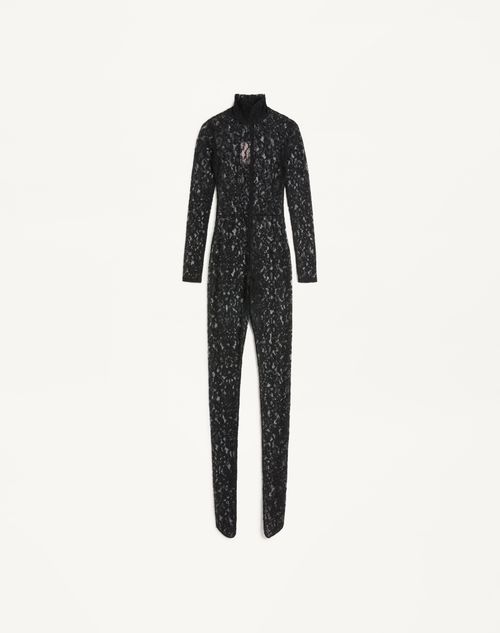 Valentino - Rebrodé Lace Jumpsuit - Black - Woman - Dresses