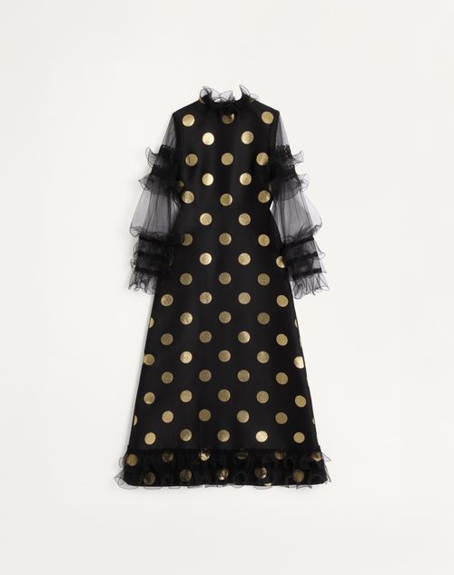 Valentino - Midi Dress In Jacquard Lurex Plusdepois - Black/gold - Woman - Dresses