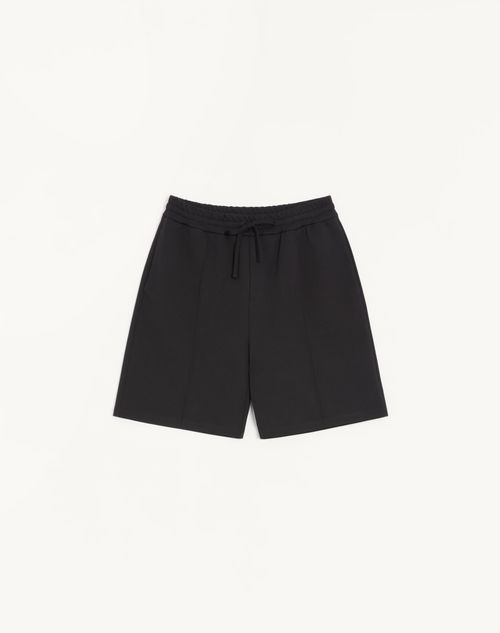 Valentino - Valentino Cotton Bermuda Shorts With Vgold - Black - Man - Pants And Shorts