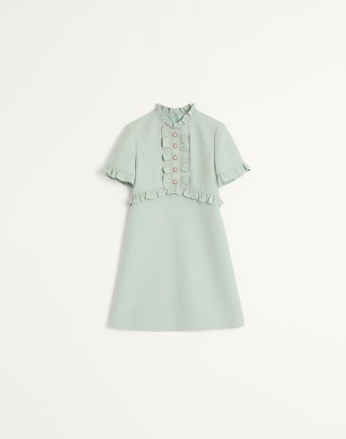 Valentino - Crepe Couture Short Dress - Dirty Sage - Woman - Woman Ready To Wear Sale