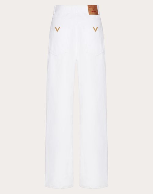 Valentino - Denim Pants - White - Woman - Denim