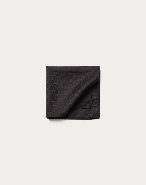 Valentino Garavani - Toile Iconographe Silk Pocket Square - Black - Man - Soft Accessories - M Accessories