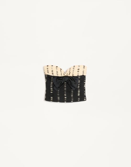 Valentino - Chiffon Top With Plusdepois Print - Black/birch - Woman - Shirts And Tops