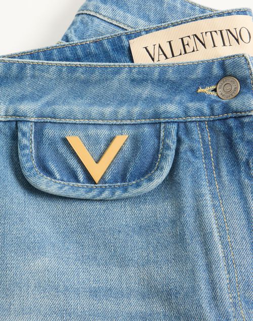 Valentino - Denim Shorts - Blue - Woman - Denim