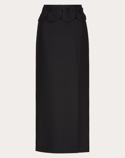 Valentino - Falda De Crepe Couture Bordada - Negro - Mujer - Faldas