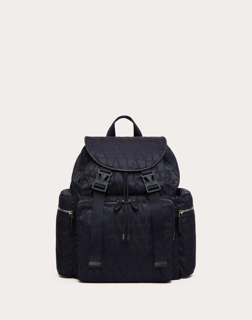 Valentino Garavani - Toile Iconographe Backpack In Technical Fabric - Marine - Man - Shelf - Vgu Bags - Man Bags Sale